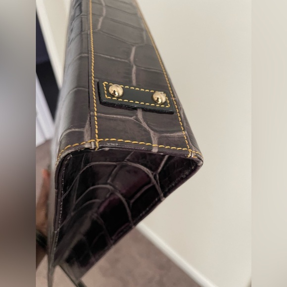 Dooney Burke plum purple leather adjustable removable, top handle handbag - Picture 7 of 7